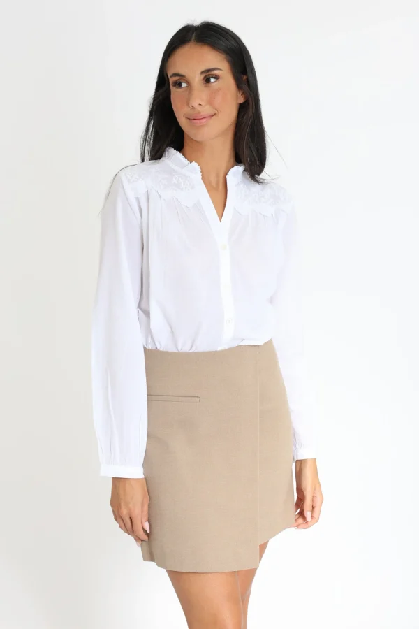 KOOKAÏ BLOUSE CHEMISE CLEO Blanc New