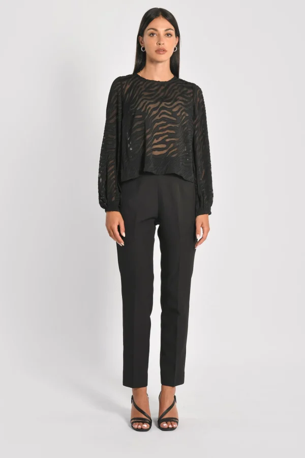 KOOKAÏ BLOUSE ZEBRE PENNY Noir Outlet