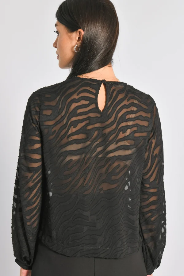 KOOKAÏ BLOUSE ZEBRE PENNY Noir Outlet