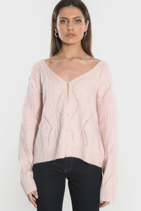 KOOKAÏ CARDIGAN MONICA ROSE PALE Rosepale Outlet