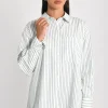 KOOKAÏ CHEMISE À FINES RAYURES RITA BLANC/VERT Blancvert Hot