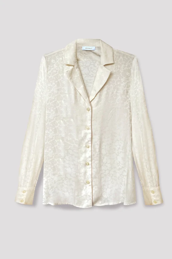 KOOKAÏ CHEMISE JACQUARD EFFET SOIE CALLISTE CRÉME Creme Flash Sale