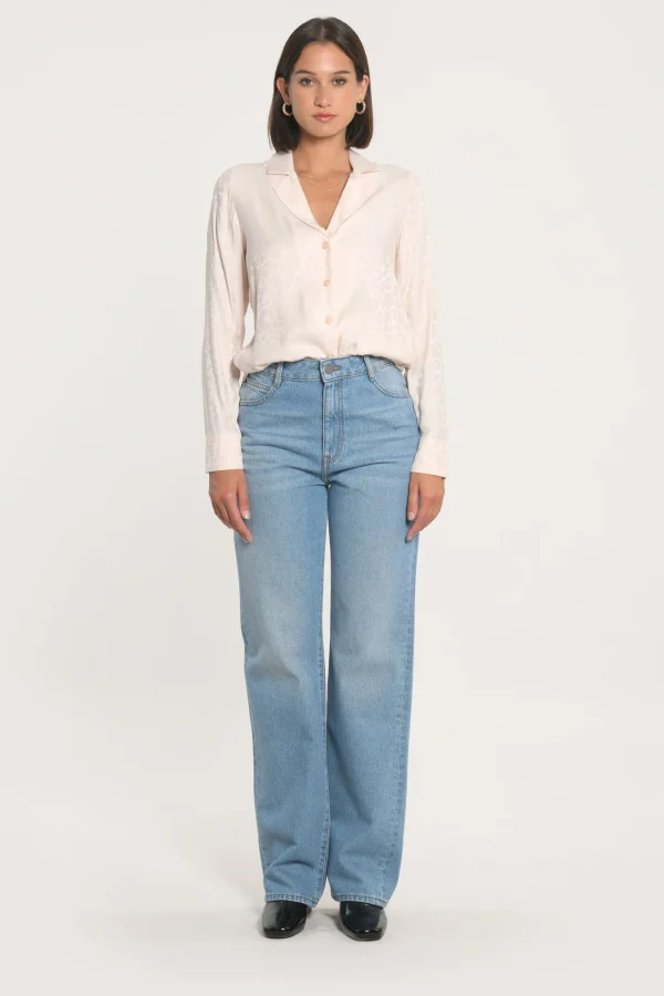 KOOKAÏ CHEMISE JACQUARD EFFET SOIE CALLISTE Poudre Discount