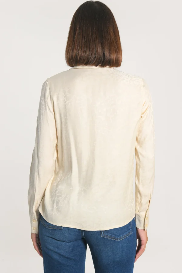 KOOKAÏ CHEMISE JACQUARD EFFET SOIE CALLISTE CRÉME Creme Flash Sale