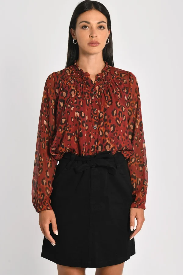 KOOKAÏ CHEMISE LÉOPARD MINA Bordeaux Cheap