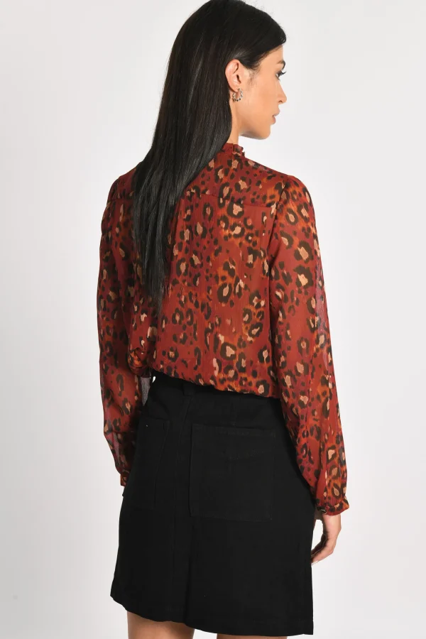 KOOKAÏ CHEMISE LÉOPARD MINA Bordeaux Cheap