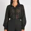 KOOKAÏ CHEMISE MAILLE DÉVORÉE ZÈBRE PENNY Noir Sale
