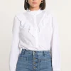 KOOKAÏ CHEMISIER EMMA BORDERIES ANGLAISES Blanc New