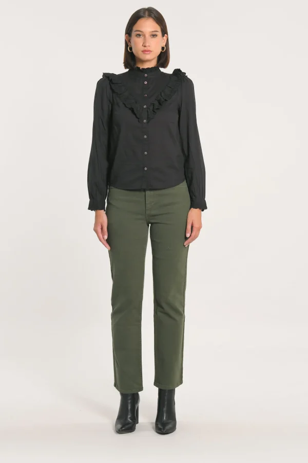 KOOKAÏ CHEMISIER EMMA BRODERIES ANGLAISES Noir Cheap