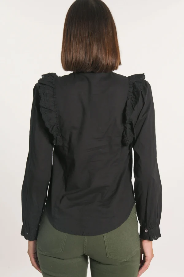 KOOKAÏ CHEMISIER EMMA BRODERIES ANGLAISES Noir Cheap