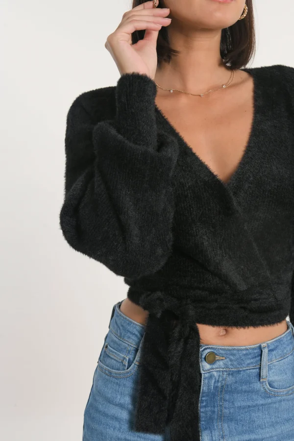 KOOKAÏ GILET CACHE-CŒUR MYLO Noir Cheap