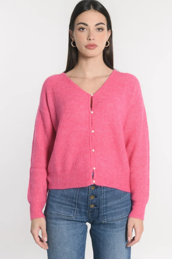 KOOKAÏ GILET COURT SOLANGE Fushia Shop