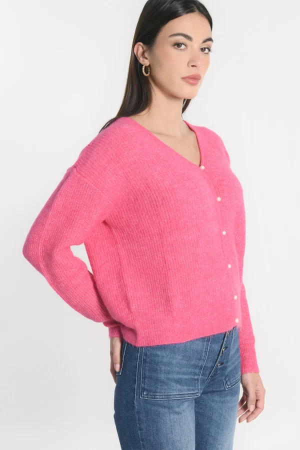 KOOKAÏ GILET COURT SOLANGE Fushia Shop