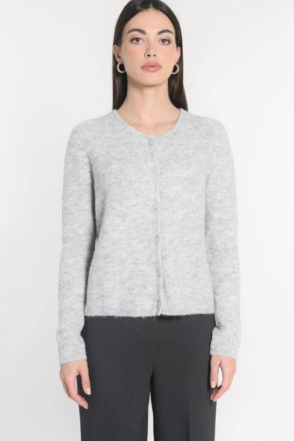 KOOKAÏ GILET DANNA GRIS CHINÉ Grischine New