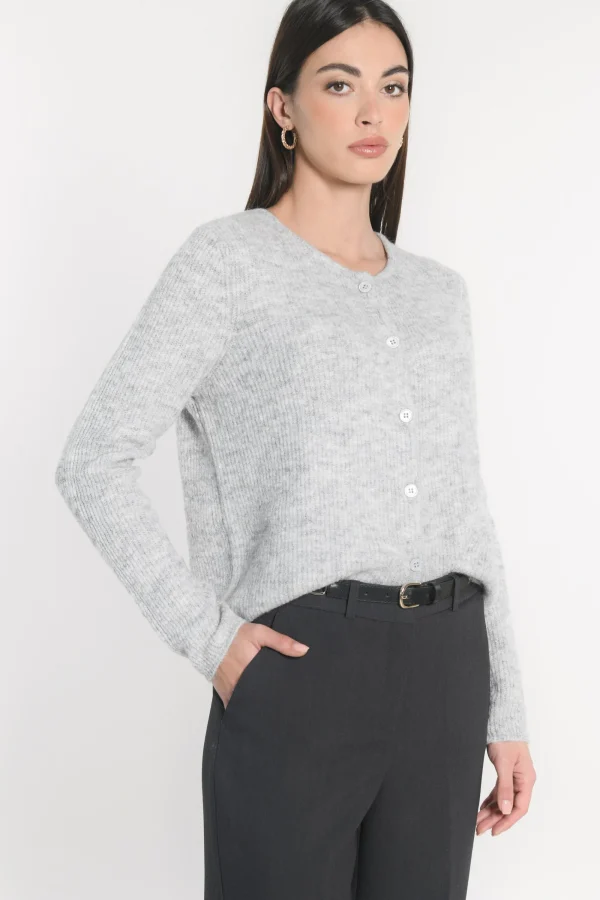 KOOKAÏ GILET DANNA GRIS CHINÉ Grischine New