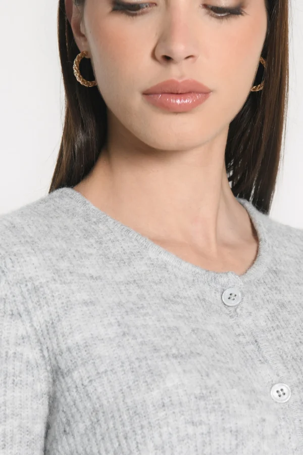 KOOKAÏ GILET DANNA GRIS CHINÉ Grischine New