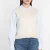 KOOKAÏ GILET JOANA Ecru Discount
