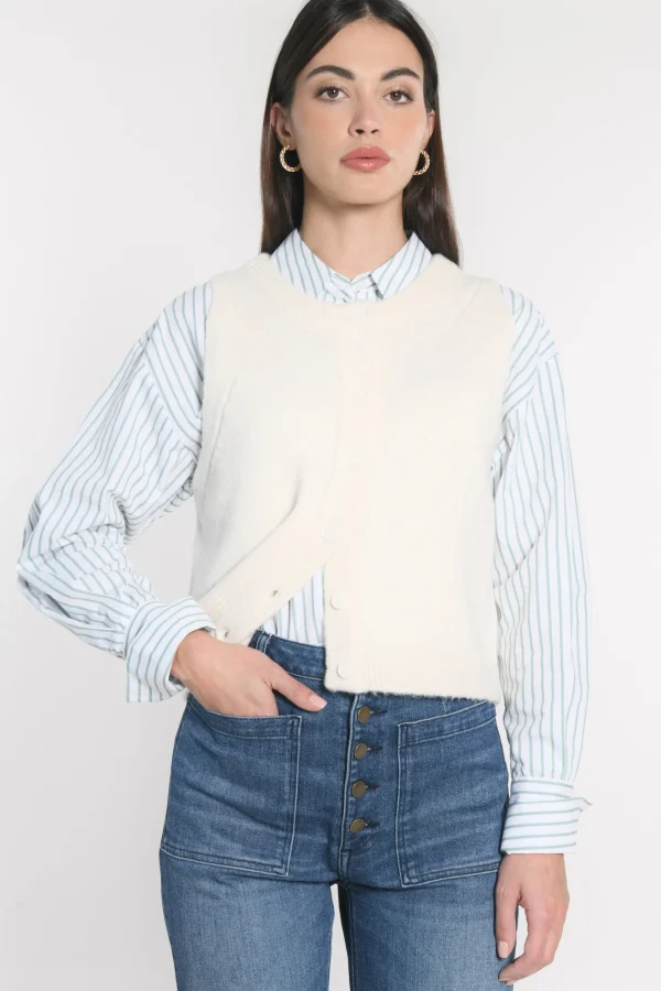 KOOKAÏ GILET JOANA Ecru Discount