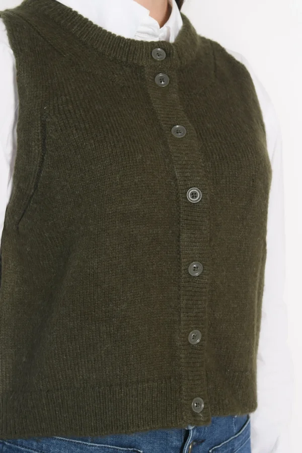 KOOKAÏ GILET JOANA Kaki Cheap