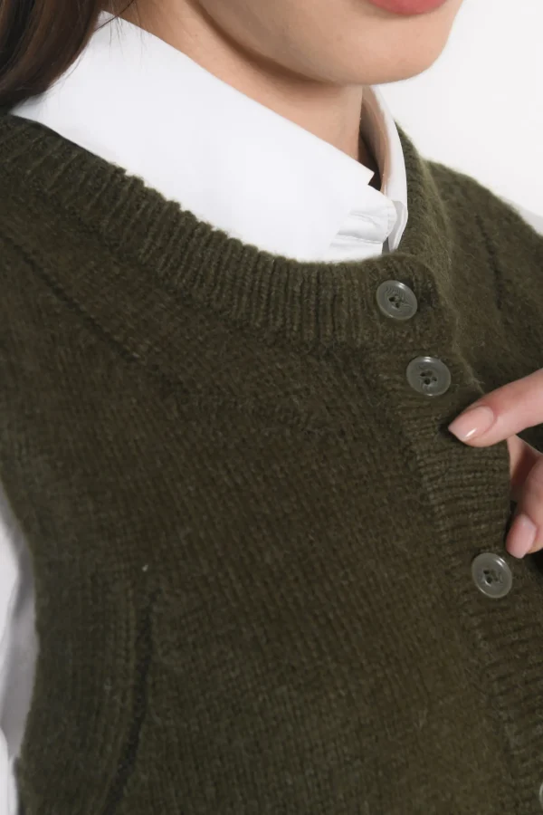 KOOKAÏ GILET JOANA Kaki Cheap