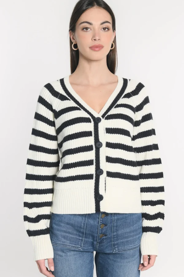 KOOKAÏ GILET MARIN Ecru/marine Shop