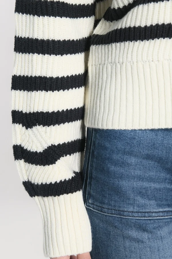 KOOKAÏ GILET MARIN Ecru/marine Shop