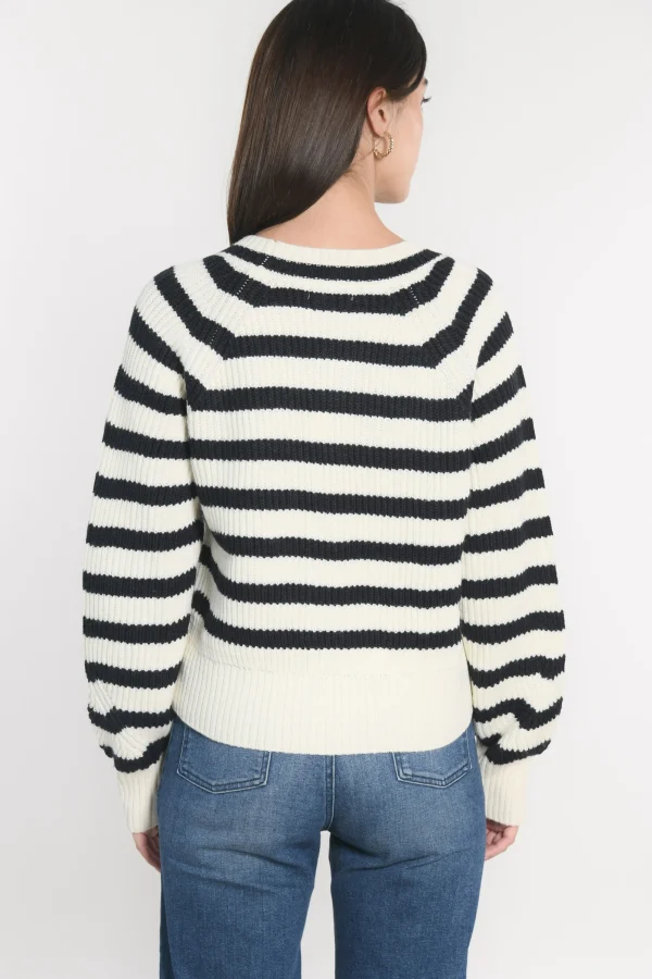 KOOKAÏ GILET MARIN Ecru/marine Shop