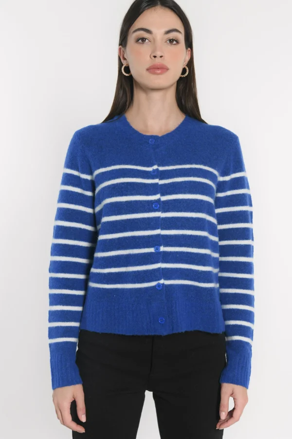 KOOKAÏ GILET MARINIÈRE CONNIE Cobalt/ecru Fashion