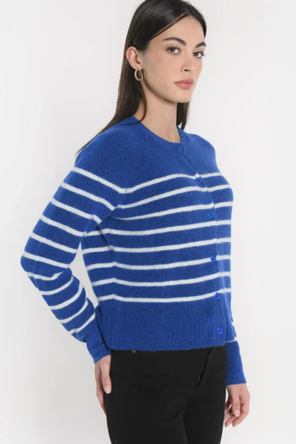 KOOKAÏ GILET MARINIÈRE CONNIE Cobalt/ecru Fashion