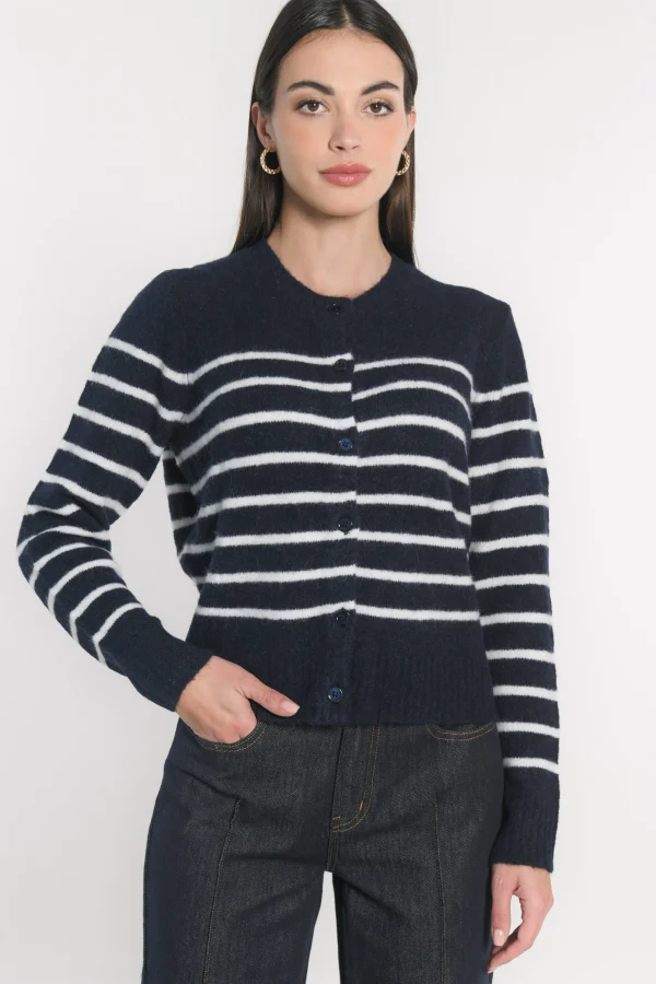 KOOKAÏ GILET MARINIÈRE CONNIE Ecru/marine Flash Sale