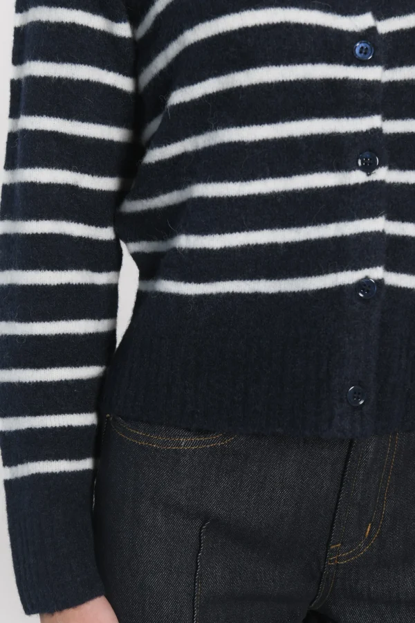 KOOKAÏ GILET MARINIÈRE CONNIE Ecru/marine Flash Sale