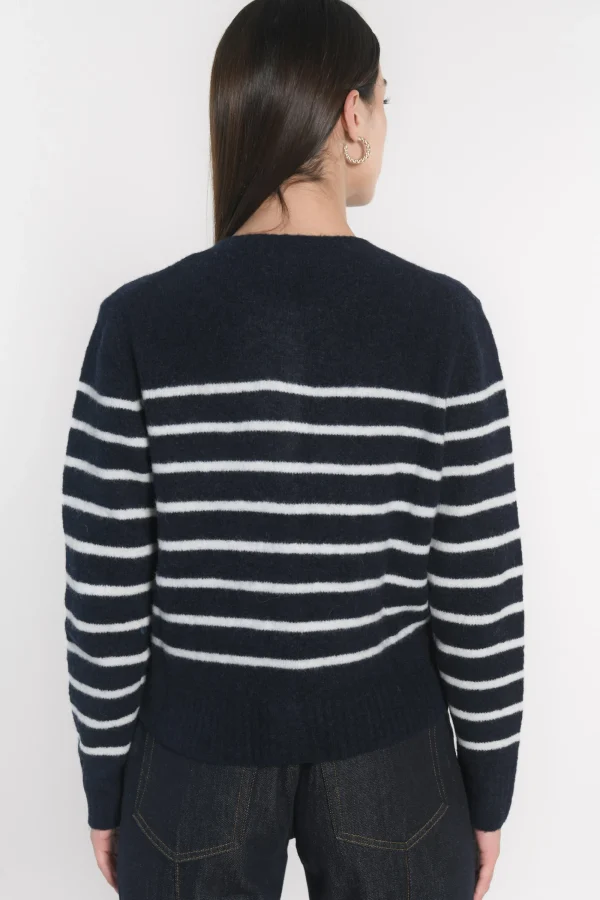 KOOKAÏ GILET MARINIÈRE CONNIE Ecru/marine Flash Sale