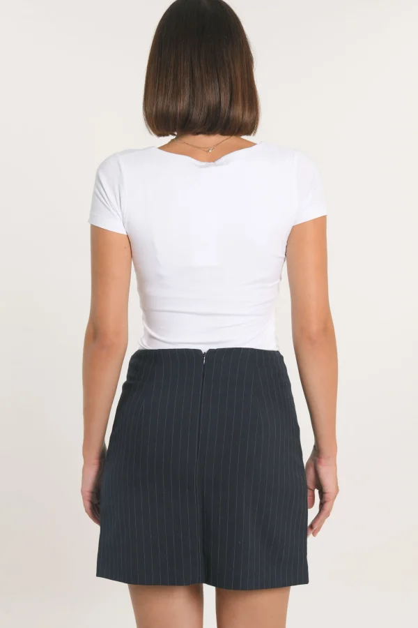 KOOKAÏ JUPE COURTE RAYURE TENNIS AUDREY Navy Shop