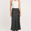 KOOKAÏ JUPE LONGUE SIA SATIN Noir Best Sale