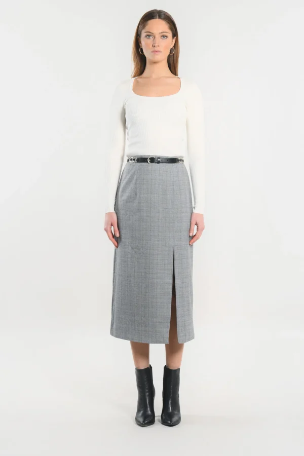 KOOKAÏ JUPE MIDI - SAM - Gris Best