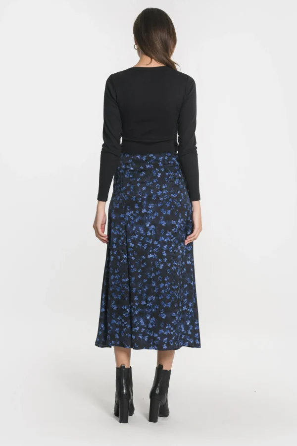 KOOKAÏ JUPE MIDI CAMILLE Marine Hot