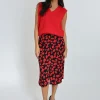 KOOKAÏ JUPE MIDI CARMEN Noir/rouge Cheap