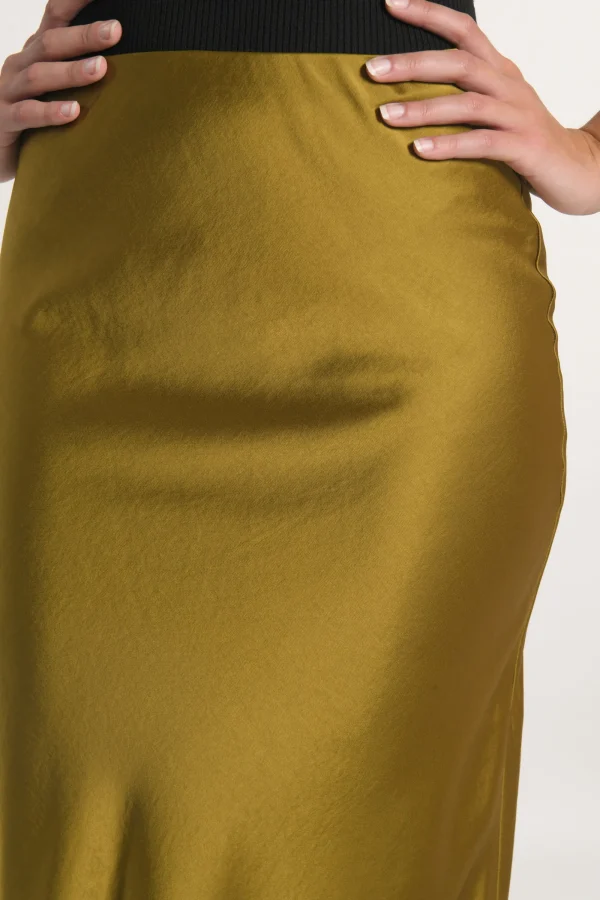 KOOKAÏ JUPE MIDI PATTY SATIN Bronze Outlet