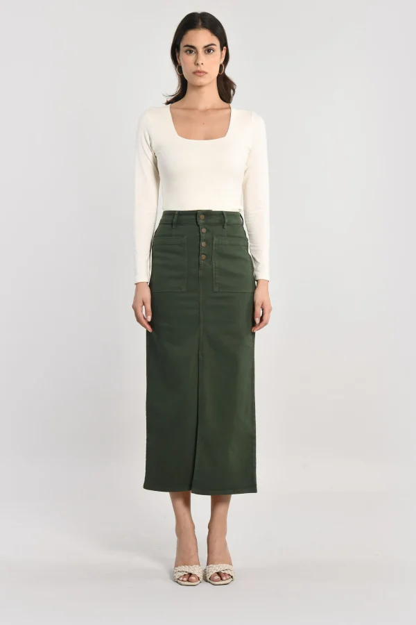 KOOKAÏ JUPE MIDI SPORTSWEAR THADEE Kaki Hot