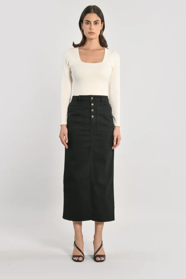 KOOKAÏ JUPE MIDI SPORTSWEAR THADEE Noir Fashion