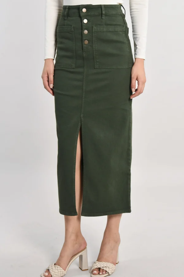 KOOKAÏ JUPE MIDI SPORTSWEAR THADEE Kaki Hot