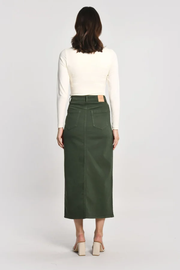 KOOKAÏ JUPE MIDI SPORTSWEAR THADEE Kaki Hot