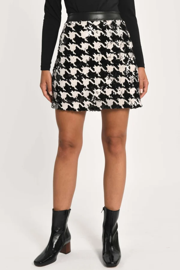 KOOKAÏ JUPE SEQUIN DALIDA Black/white Hot