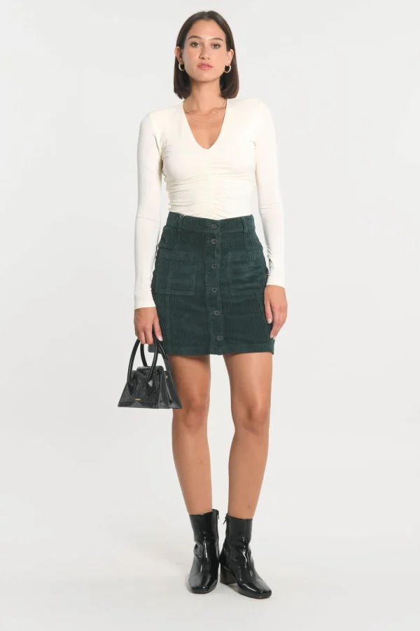 KOOKAÏ JUPE VELOURS SUZANNE Emeraude Cheap