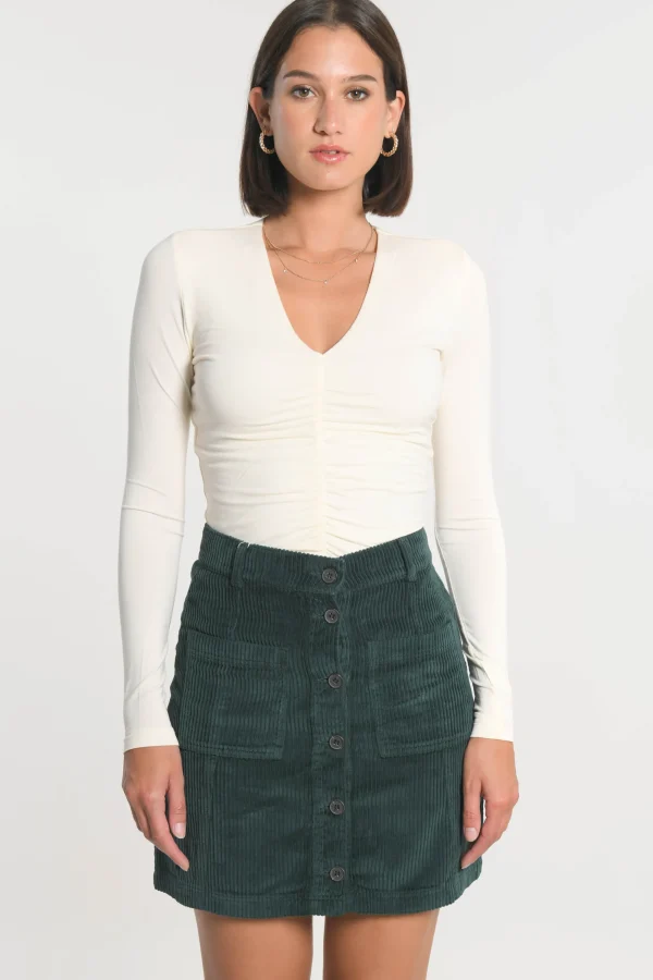 KOOKAÏ JUPE VELOURS SUZANNE Emeraude Cheap