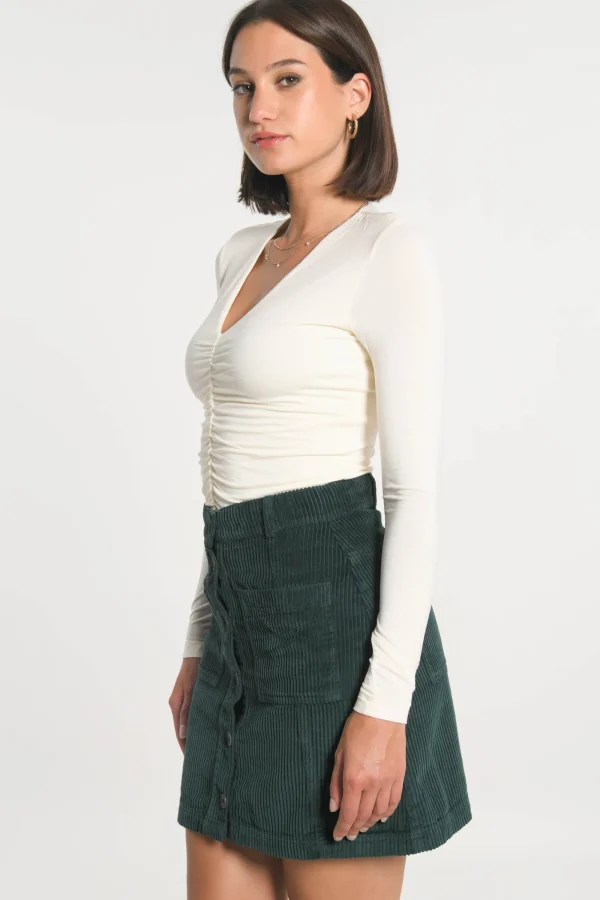 KOOKAÏ JUPE VELOURS SUZANNE Emeraude Cheap