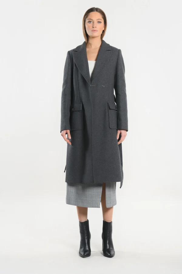 KOOKAÏ MANTEAU LONG - NAEL - Anthracite Fashion