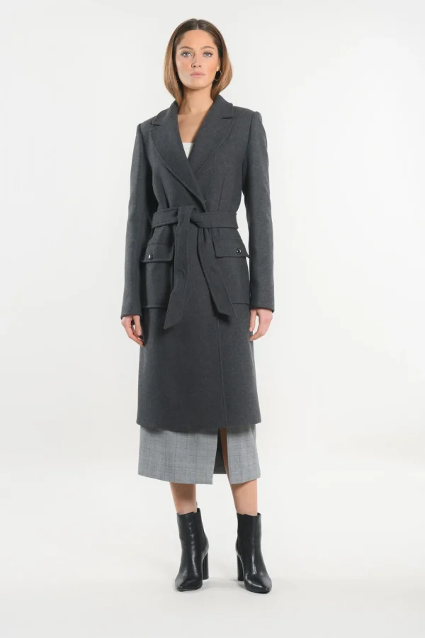 KOOKAÏ MANTEAU LONG - NAEL - Anthracite Fashion
