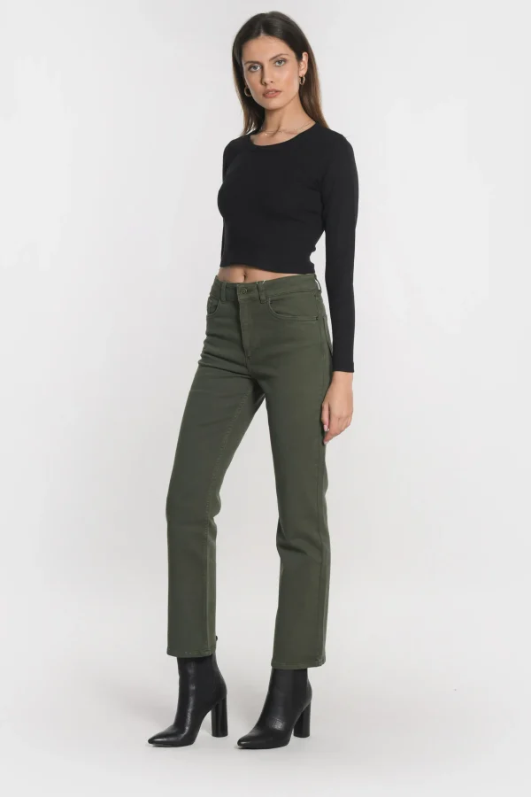 KOOKAÏ PANTALON CROPPED SPORTWEAR BRENDA Kaki Best Sale