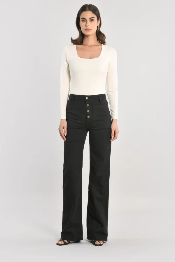 KOOKAÏ PANTALON FLARE THADEE Noir Discount